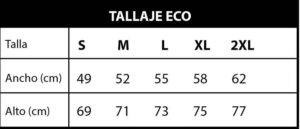 tallaje polera eco