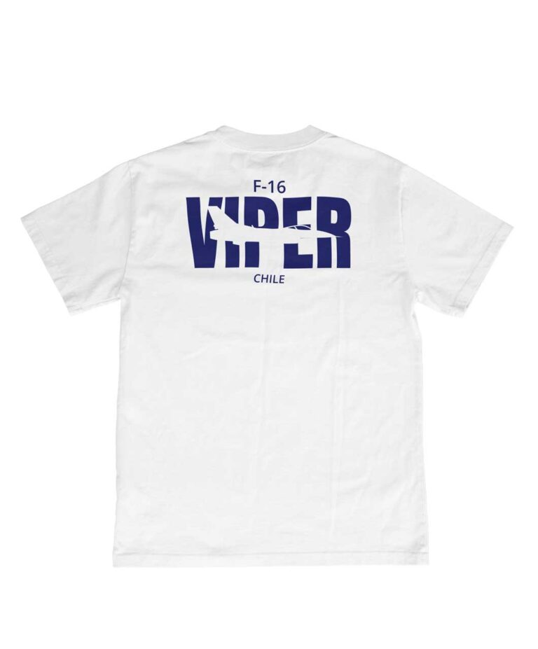 polera VIPER-CHILE con diseño F-16 en la espalda